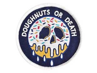 doughnuts-or-death-skull-chennile-patch