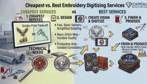 Cheapest vs. Best Embroidery Digitizing Services Value Breakdown.