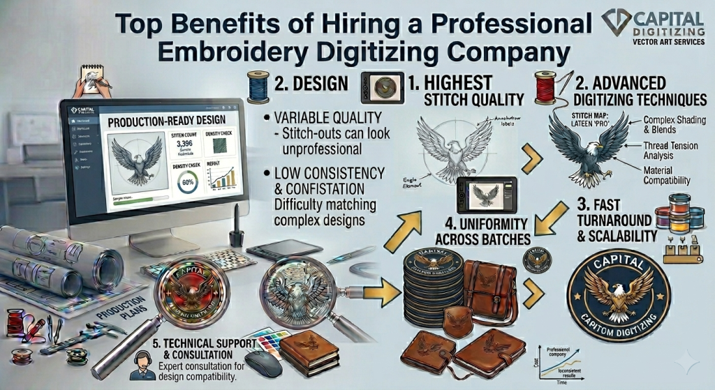 Top Benefits of Hiring a Professional Embroidery Digitizing Company