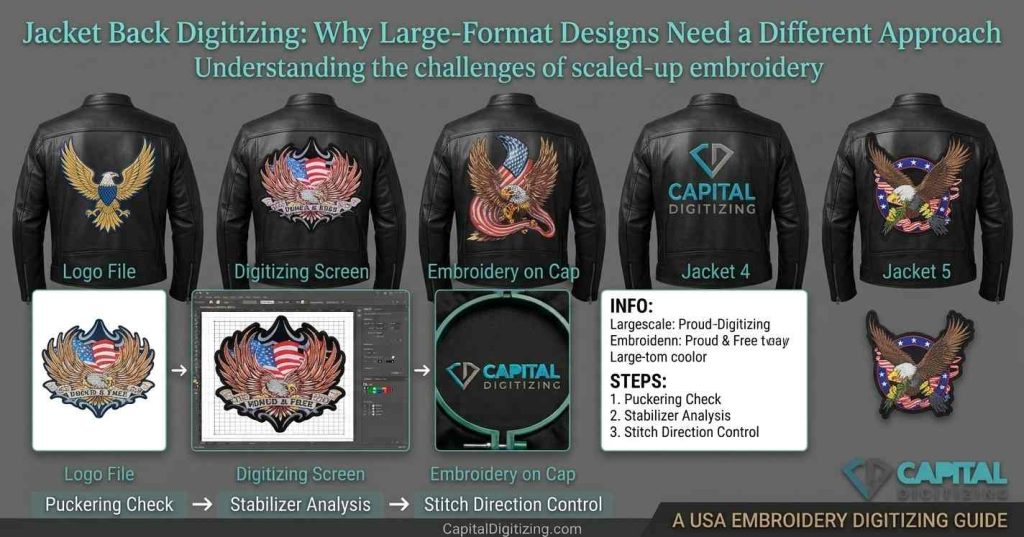 Jacket Back Digitizing: Why Large-Format Designs Need a Different Approach